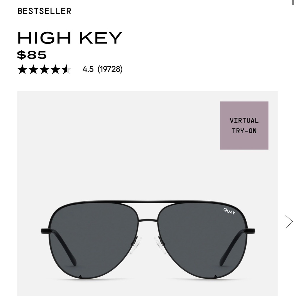 Quay High Key Black Frame / Smoke Polarized Lens